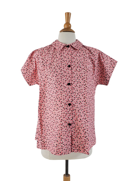 Pink 1950s maternity blouse