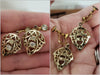 Front and Back Views of 1940s Screw Back Dangle Earrings