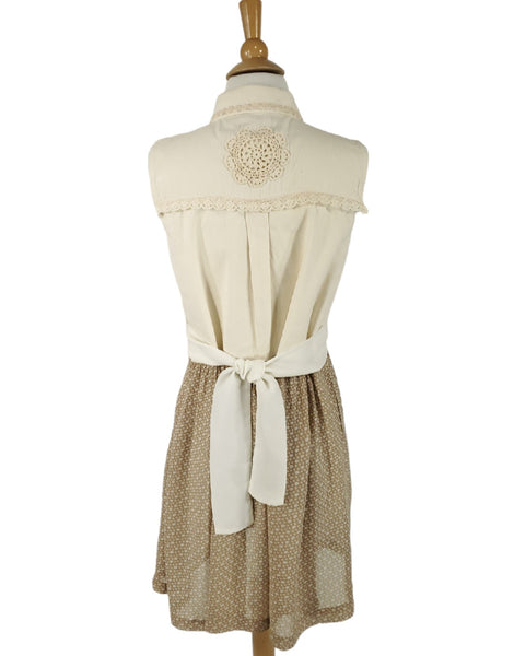 Back view of denim and rayon 90s dress