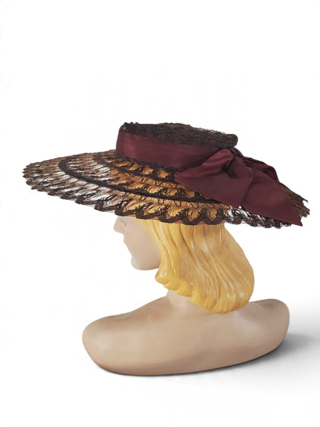 40s horsehair platter hat
