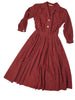 50s Red Plaid Shirtwaister Lying Flat