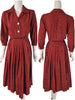 1950s George Hess Red Plaid Shirtwaist, no crinoline