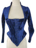 Antique Victorian Blue Velvet Corset Front Bodice