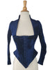Antique Victorian Blue Velvet Corset Front Bodice