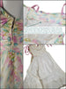Vintage 50s watercolor print silk party dress AS IS - interior, closure, detail