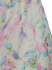 Vintage 50s watercolor print silk party dress AS IS - fabric detail