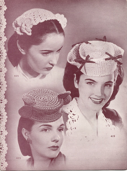 40s "New Hats and Smart Bags" 1944 Crochet Booklet (original, not PDF)