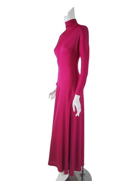 Long Sleeve Hot Pink Jumpsuit Side View