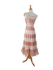 40s/50s Pink Silk and Lace Party Dress angle back view