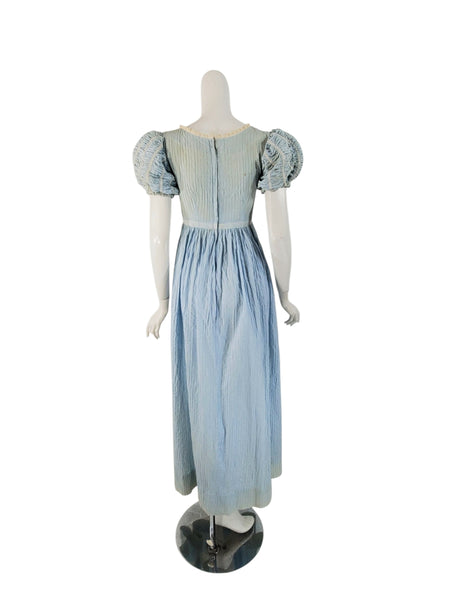 back view of 60s or 70s Mexican maxi dress