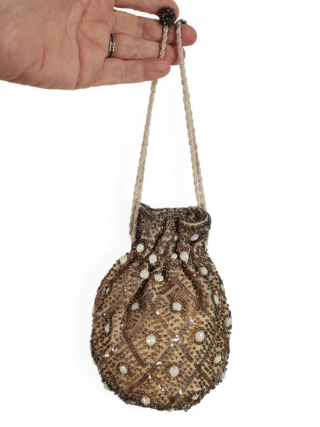 beaded purse shown held from hand