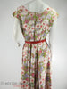50s Circle Skirt Floral Day Day at Better Dresses Vintage. back view, no crinoline, red belt.