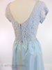 Vtg 60s Blue Gown With Lace Bodice - back close view