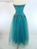 50s Strapless Tulle Gown - back full view