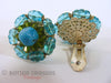 Boucles d'Oreilles Clip-On des Années 50 en Bleu