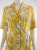 50s/60s Yellow + Gray Shirtwaist Dress - without belt
