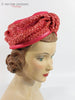Chapeau turban en paille rose des années 60 de Regenstein's sur Peachtree