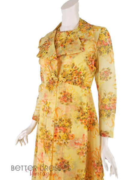 70s Maxi Dress and Coat Set