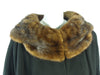 60s Black Cashmere Winter Coat with Mink Collar