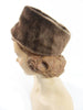 60s Brown Faux Fur Pillbox Hat by Pierpont
