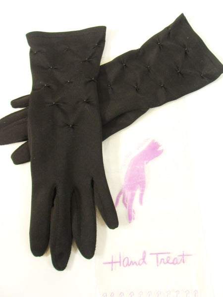 Gants perlés en nylon noir des années 50