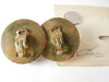 40s/50s Mexican Hat Sombrero Leather Clip-On Earrings