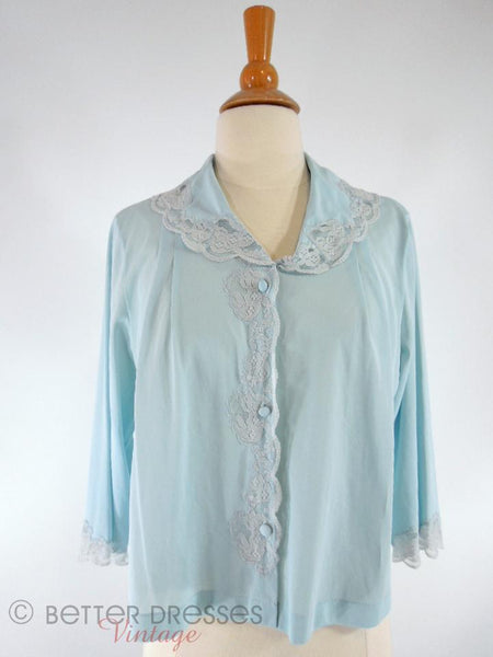 60s/70s Bed Jacket in Light Blue
