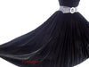 50s Black Velvet Dress - skirt held out
