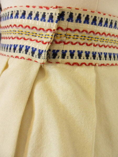 30s Cream Wool Skirt & Shawl Set
