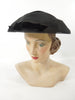 1940s 1950s Black Pancake Hat