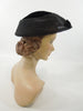 1940s 1950s Black Pancake Hat - side view