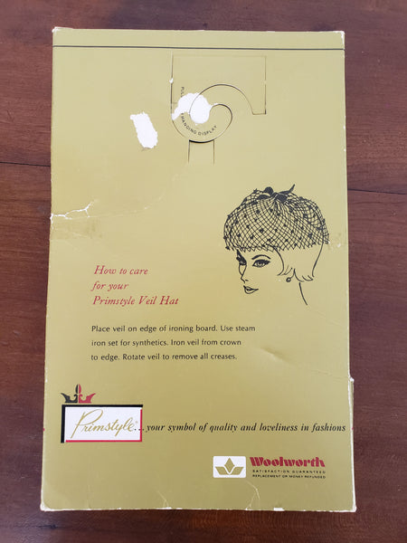 Lime Green Veil Hat NIB - back of box