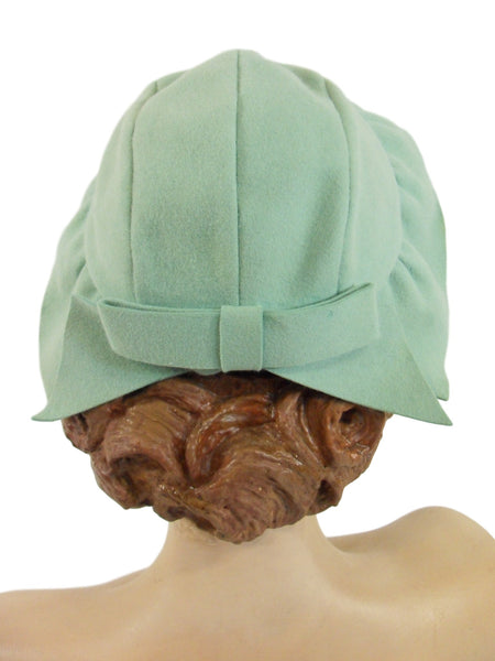 1930s Aqua Wool Felt Hat
