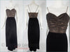 70s Black Velvet & Gold Metallic Gown - the dress alone