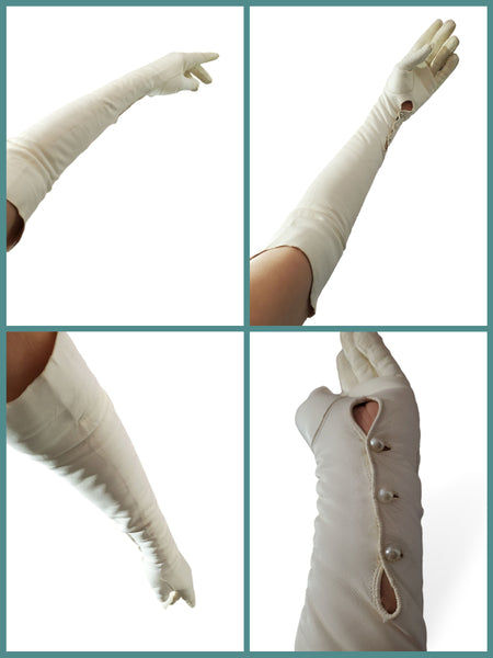 50s White Doe Skin Opera Gloves