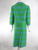 Vtg 60s Blue & Green Striped Skirt Suit - back view