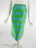 Vtg 60s Blue & Green Striped Skirt Suit - skirt