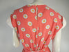 60s Russian Day Dress in Red With Daisies