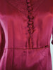 30s Dressing Gown in Raspberry Silk at Better Dresses Vintage. Buttons.