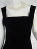 50s/60s Little Black Velvet Cocktail Dress by Tabak