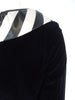 Young Modes black velvet portrait collar sheath dress. Detail. BDV