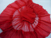 40s Red Silk Chiffon Party Dress - full circle skirt