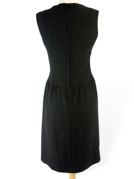 back view of vintage black cocktail dress