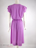 70s Purple Cross-Front Dress - back