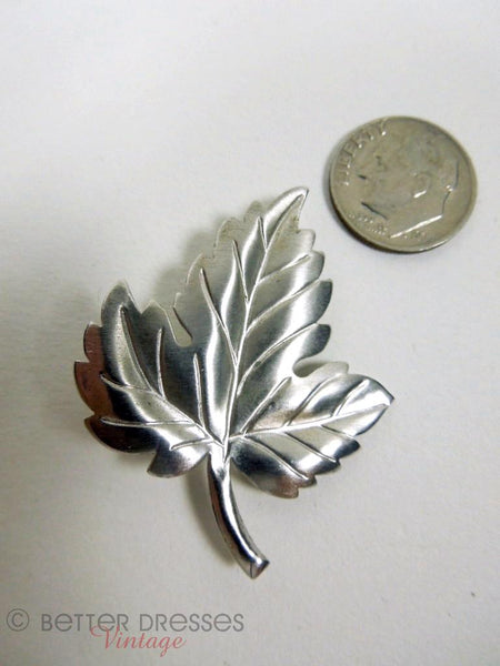 Vintage Tiffany Leaf Brooch Sterling Silver at Better Dresses Vintage