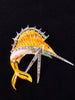 40s Boucher Enameled Sailfish Brooch Book Piece