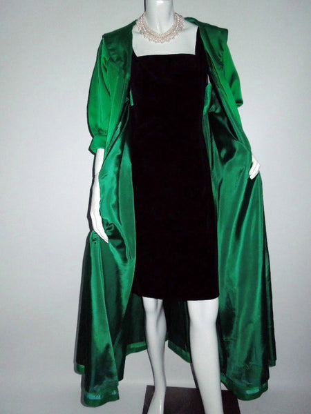 50s/60s Little Black Velvet Cocktail Dress by Tabak