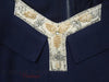 1940s Navy Rayon Crepe Dress by Herbert Levy at Better Dresses Vintage. Detail of embellishment.