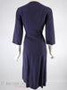 50s Navy Blue Day Dress - back view