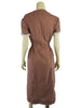 40s Brown Cotton House Dress by Princess Peggy